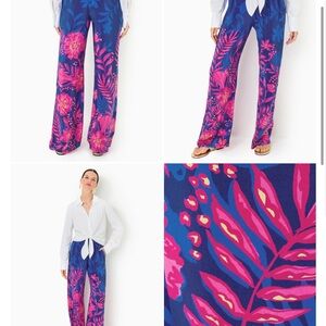 Lilly Pulitzer Kantana High Rise Palazzo Silk Pants 2 and 16 $248